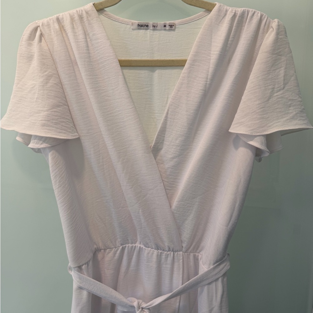 Elegant High Low Dress in White